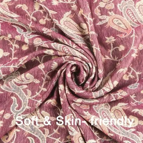 Ciormis Two Tone Silky Paisley PasModazoneina Shawl Scarf,Soft Women's Rave Jacquard PasModazoneinas Wrap Scarves - 2