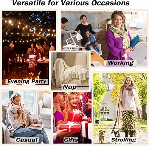 Ciormis Two Tone Silky Paisley PasModazoneina Shawl Scarf,Soft Women's Rave Jacquard PasModazoneinas Wrap Scarves - 5