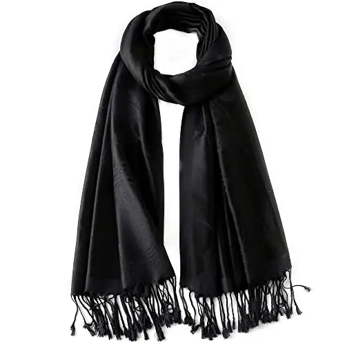 Ciormis Two Tone Silky Paisley PasModazoneina Shawl Scarf,Soft Women's Rave Jacquard PasModazoneinas Wrap Scarves - CIORMIS