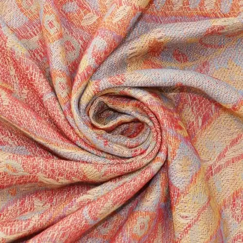 Ciormis Two Tone Silky Paisley PasModazoneina Shawl Scarf,Soft Women's Rave Jacquard PasModazoneinas Wrap Scarves - 2