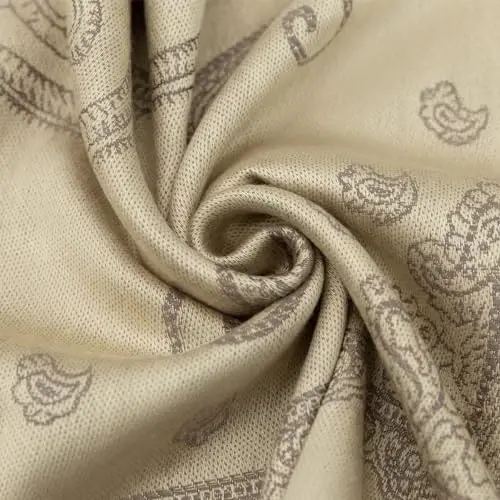 Ciormis Two Tone Silky Paisley PasModazoneina Shawl Scarf,Soft Women's Rave Jacquard PasModazoneinas Wrap Scarves - 2