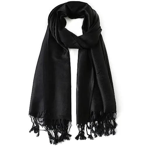 Ciormis Two Tone Silky Paisley PasModazoneina Shawl Scarf,Soft Women's Rave Jacquard PasModazoneinas Wrap Scarves 