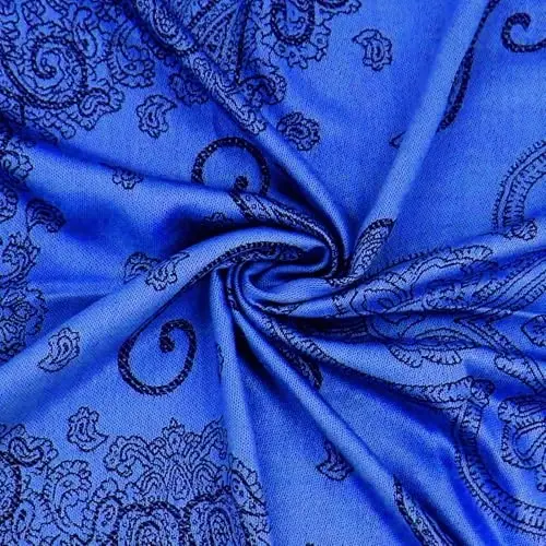 Ciormis Two Tone Silky Paisley PasModazoneina Shawl Scarf,Soft Women's Rave Jacquard PasModazoneinas Wrap Scarves - CIORMIS (1)