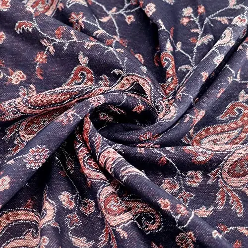 Ciormis Two Tone Silky Paisley PasModazoneina Shawl Scarf,Soft Women's Rave Jacquard PasModazoneinas Wrap Scarves - 3