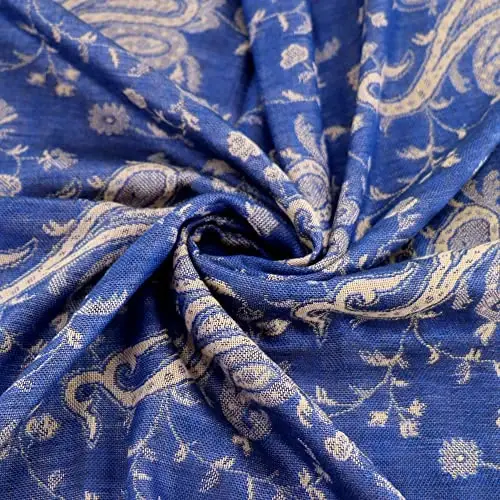Ciormis Two Tone Silky Paisley PasModazoneina Shawl Scarf,Soft Women's Rave Jacquard PasModazoneinas Wrap Scarves - 2