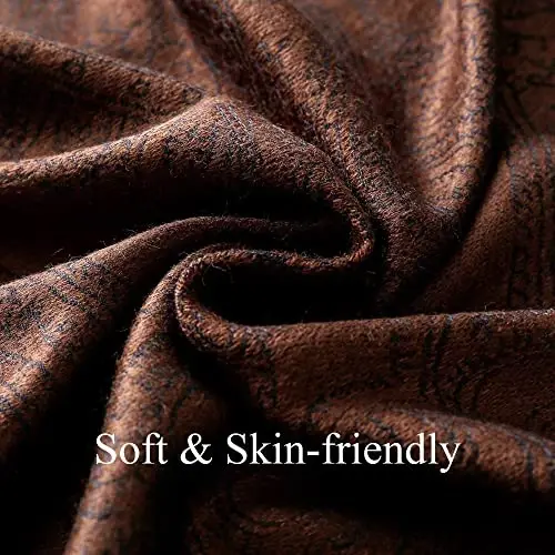 Ciormis Two Tone Silky Paisley PasModazoneina Shawl Scarf,Soft Women's Rave Jacquard PasModazoneinas Wrap Scarves - 5