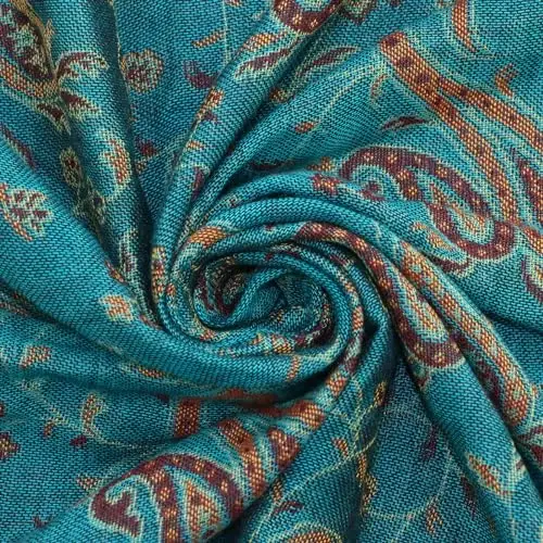 Ciormis Two Tone Silky Paisley PasModazoneina Shawl Scarf,Soft Women's Rave Jacquard PasModazoneinas Wrap Scarves - 2