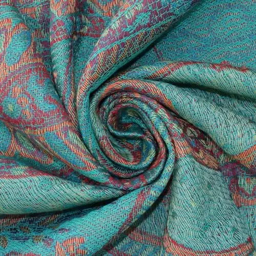 Ciormis Two Tone Silky Paisley PasModazoneina Shawl Scarf,Soft Women's Rave Jacquard PasModazoneinas Wrap Scarves - 2