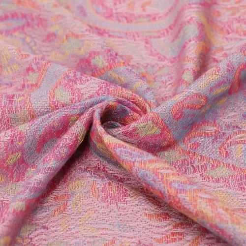 Ciormis Two Tone Silky Paisley PasModazoneina Shawl Scarf,Soft Women's Rave Jacquard PasModazoneinas Wrap Scarves - 2