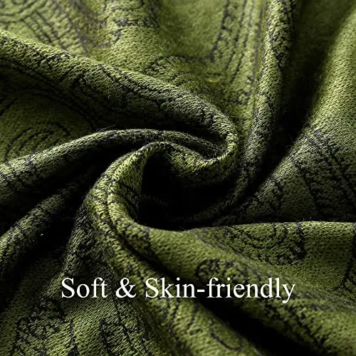 Ciormis Two Tone Silky Paisley PasModazoneina Shawl Scarf,Soft Women's Rave Jacquard PasModazoneinas Wrap Scarves - 5