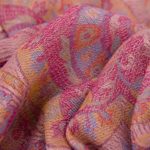 Ciormis Two Tone Silky Paisley PasModazoneina Shawl Scarf,Soft Women's Rave Jacquard PasModazoneinas Wrap Scarves - 3