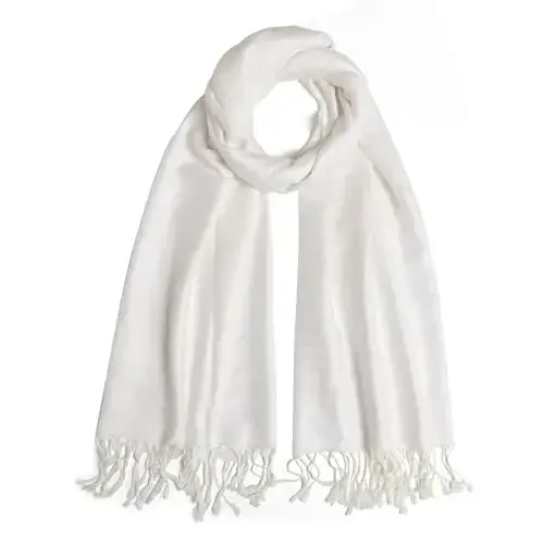 Ciormis Two Tone Silky Paisley PasModazoneina Shawl Scarf,Soft Women's Rave Jacquard PasModazoneinas Wrap Scarves - CIORMIS