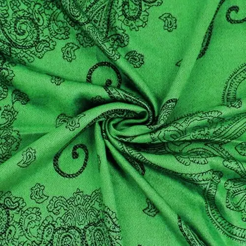 Ciormis Two Tone Silky Paisley PasModazoneina Shawl Scarf,Soft Women's Rave Jacquard PasModazoneinas Wrap Scarves - 2
