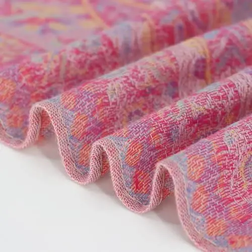 Ciormis Two Tone Silky Paisley PasModazoneina Shawl Scarf,Soft Women's Rave Jacquard PasModazoneinas Wrap Scarves - 3