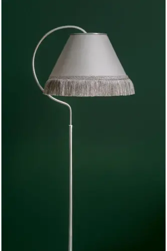 Çise Lambader Elips Siyah Gümüş Patine Gri Püsküllü ⭐️Açık Gri Kumaş Tek Ayaklı Lambader Salon Lamba-SİYAH GÜMÜŞ PATİNE 