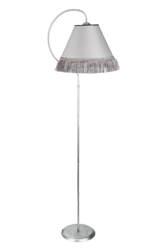 Çise Lambader Elips Siyah Gümüş Patine Gri Püsküllü ⭐️Açık Gri Kumaş Tek Ayaklı Lambader Salon Lamba-SİYAH GÜMÜŞ PATİNE - 6