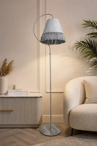 Cise Ellips Qora Kumush Patina Kulrang Püskülli Chiroq - VENON (1)