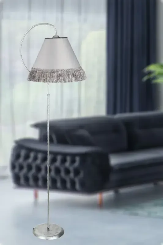 Cise Ellips Qora Kumush Patina Kulrang Püskülli Chiroq - 7