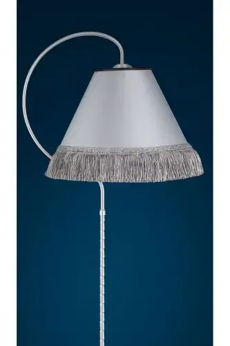 Cise Ellipse Black Silver Patina Gray Tassel Floor Lamp - 3