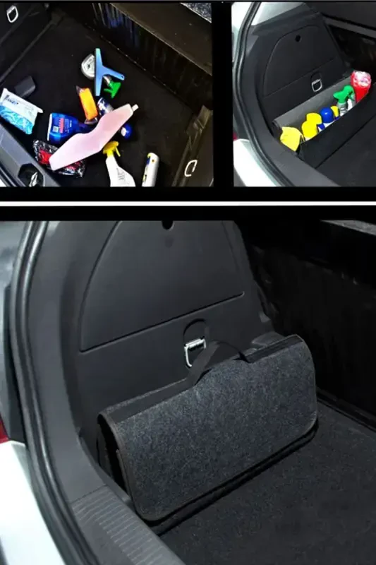 Citroen C15 Compatible Trunk Grocery Material Set Bag Non-Slip Velcro - Carpet Large Size Luxury - 1