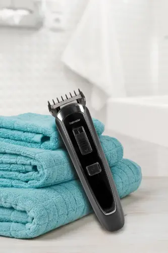 Civan 10 in 1 Stand-Up Zero Hair Beard Ear Nose Corded Cordless Men's Grooming Set - 7