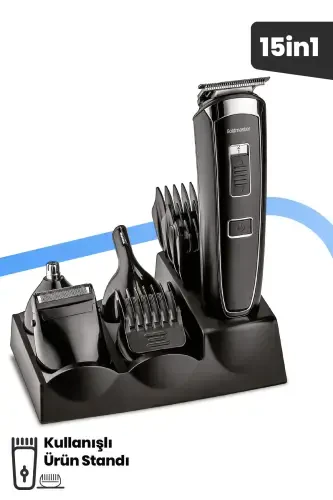Civan 10 in 1 Stand-Up Zero Hair Beard Ear Nose Corded Cordless Men's Grooming Set - GOLDMASTER (1)