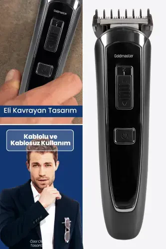 Civan 10 in 1 Stand-Up Zero Hair Beard Ear Nose Corded Cordless Men's Grooming Set - 4