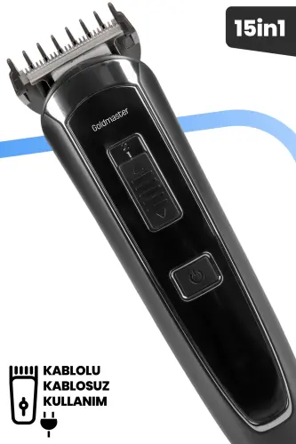 Civan 15in1 Kablolu Kablosuz Li-ion Bataryalı Adaptörlü Hızlı Şarjlı Full Erkek Bakım Seti Kiti - No Color - 3