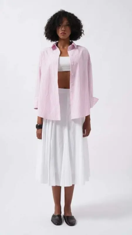 Çizgili Basic Gömlek - 2