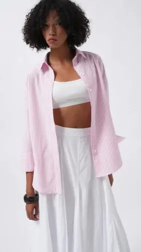 Çizgili Basic Gömlek - 3