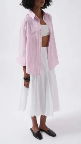 Çizgili Basic Gömlek - 4