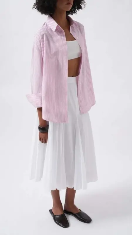 Çizgili Basic Gömlek - 4