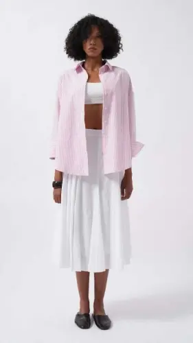 Çizgili Basic Gömlek - BÜYÜKBEDENIZ (1)