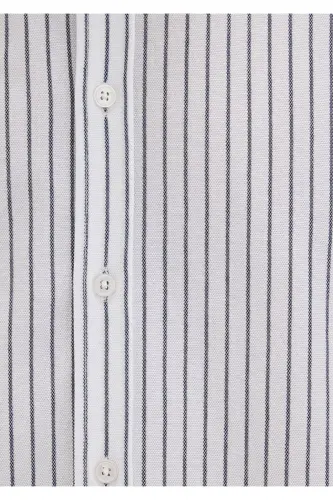 Çizgili Beyaz Gömlek Slim Fit / Dar Kesim 0211403-91334 - Renkli-91334 - 7