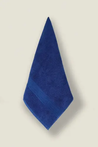 Çizgili Bornoz Seti %100 Pamuk Sertifikalı 2 Parça, Şalyaka Bornoz Ve Kafa Havlusu Takımı Lacivert-Lacivertt Rengi - 5