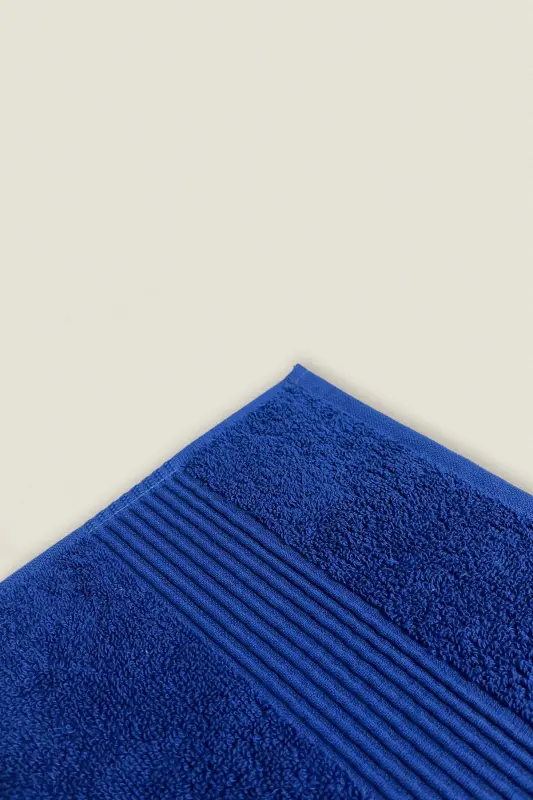 Çizgili Bornoz Seti %100 Pamuk Sertifikalı 2 Parça, Şalyaka Bornoz Ve Kafa Havlusu Takımı Lacivert-Lacivertt Rengi - 6