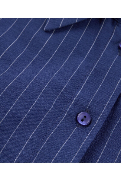 Çizgi desen crop gömlek - 11