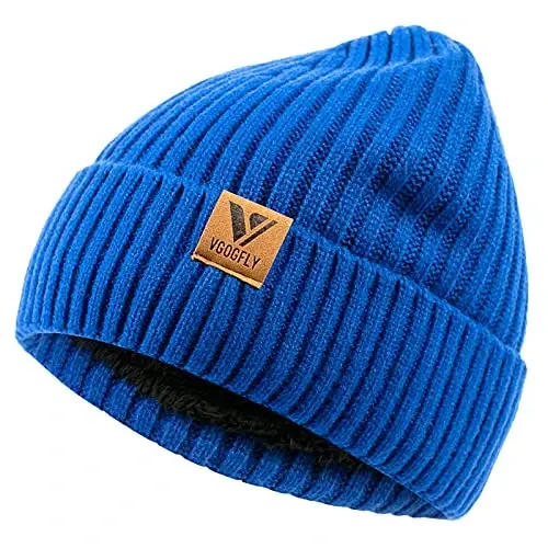 Vgogfly Lined Men Beanie Slouchy Knit Skull Cap Warm Stocking Hats Guys Women Striped Winter Beanie Hat - MODAZONE (1)