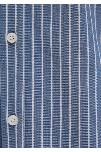Çizgili Gömlek Slim Fit / Dar Kesim 0211404-91333 - Mavi-91333 - 6