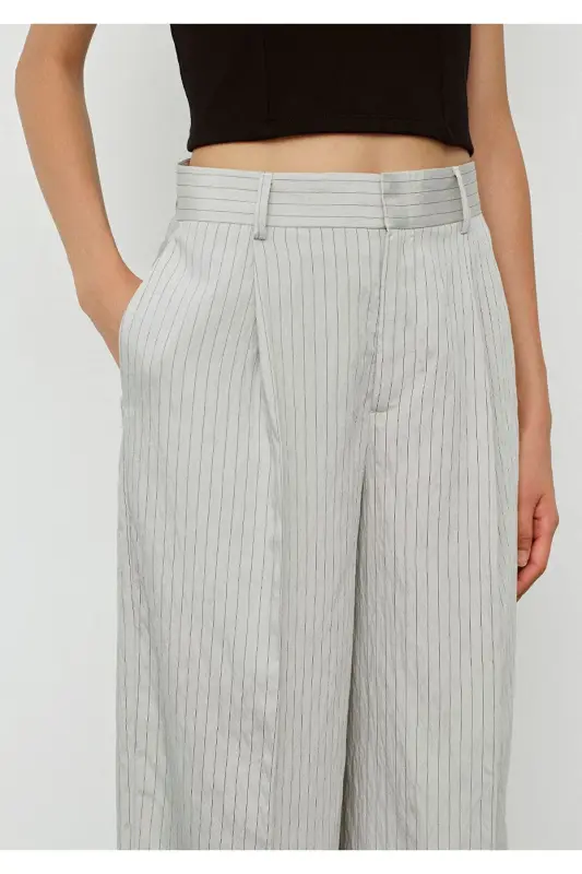 Çizgili Gri Pantolon 1010780-87977 - Gri-87977 - 6