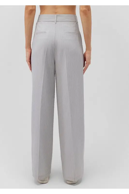 Çizgili Gri Pantolon 1010782-87978 - Beyaz-87978 - 4