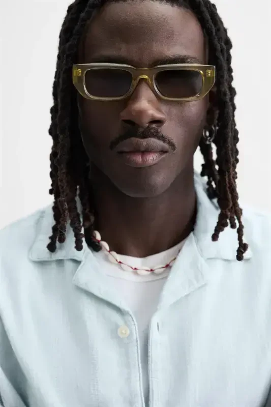 ÇİZGİLİ JAKARLI GÖMLEK-Açık mavi - 5