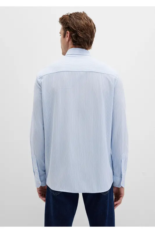 Gestreiftes blaues Hemd Slim Fit / Slim Fit 0211402 -88654 - Blau-88654 - 5
