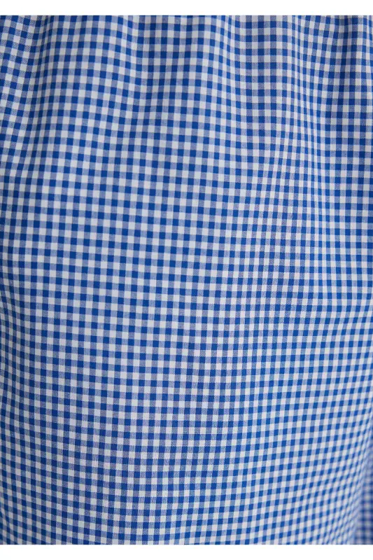 Beli Bağcıklı Pötikare Pantolon 1010999-89860 - Mavi-89860 - 7