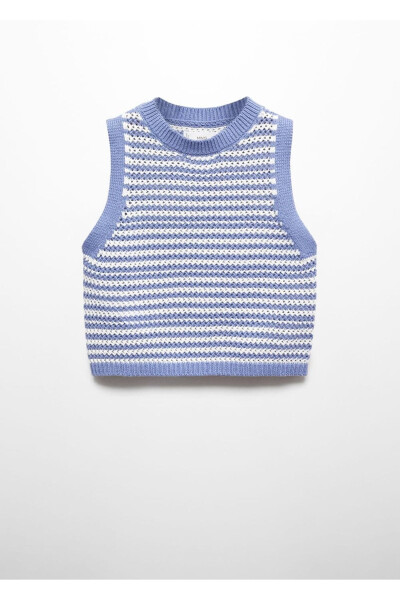 Çizgili örgü süveter - MANGO KIDS (1)