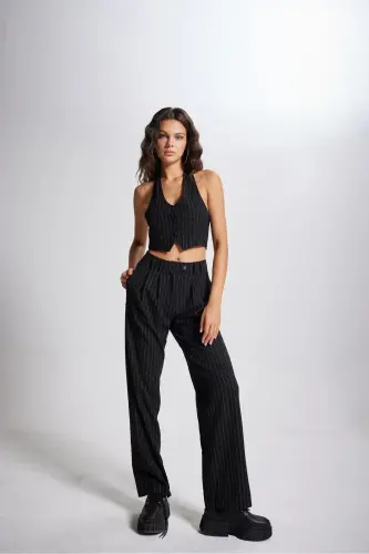 Striped Pantolon Siyah - HOLLY LOLLY (1)