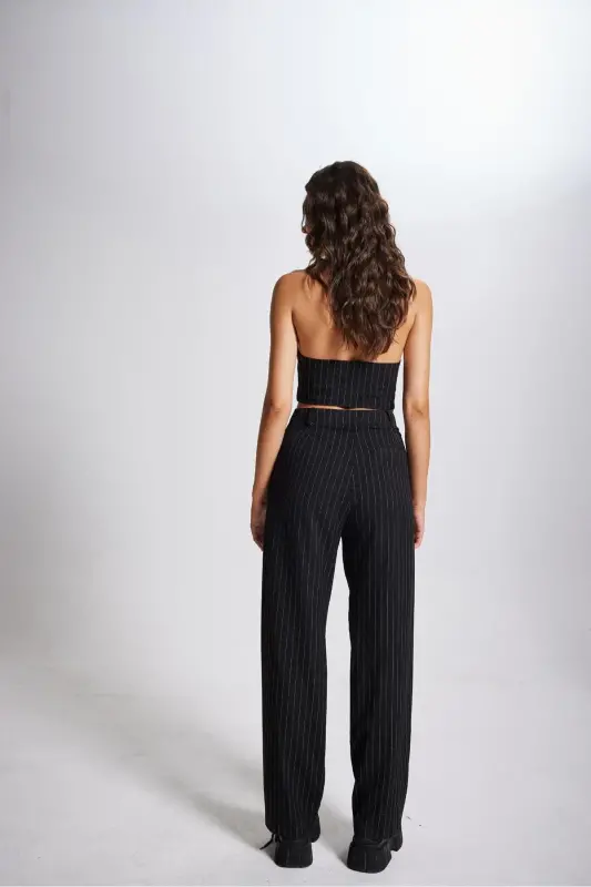 Striped Pantolon Siyah - Siyah - 13