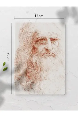 Çizgisiz Defter, Leonardo Da Vinci Notebook 4 Adet, Not Defteri, Sanat Defter, 64 Sayfa 14*21cm-Da Vinci - 4