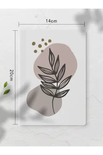 Çizgisiz Defter Seti - Botanik Çiçek - 4 Adet - 14cm*20cm - 64 Sayfa-Kahverengi - 5