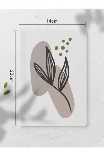 Çizgisiz Defter Seti - Botanik Çiçek - 4 Adet - 14cm*20cm - 64 Sayfa-Kahverengi - 6